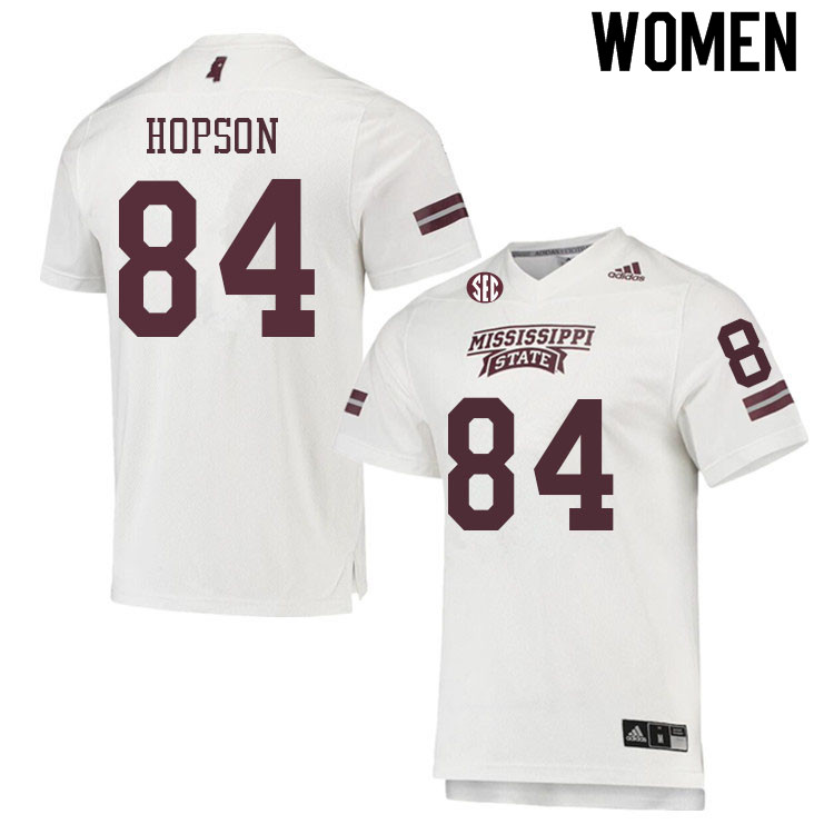 Women #84 Jarnorris Hopson Mississippi State Bulldogs College Football Jerseys Sale-White